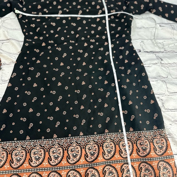 Abercrombie & Fitch Black & Rust Floral‎ Border Print Mini Dress – S - Picture 10 of 14